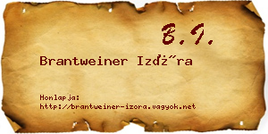 Brantweiner Izóra névjegykártya